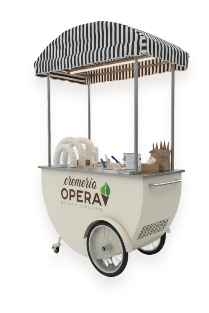 Artisanal Italian gelato cart set up for a private event in Dubai