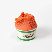 Artisanal strawberry gelato served in a cup