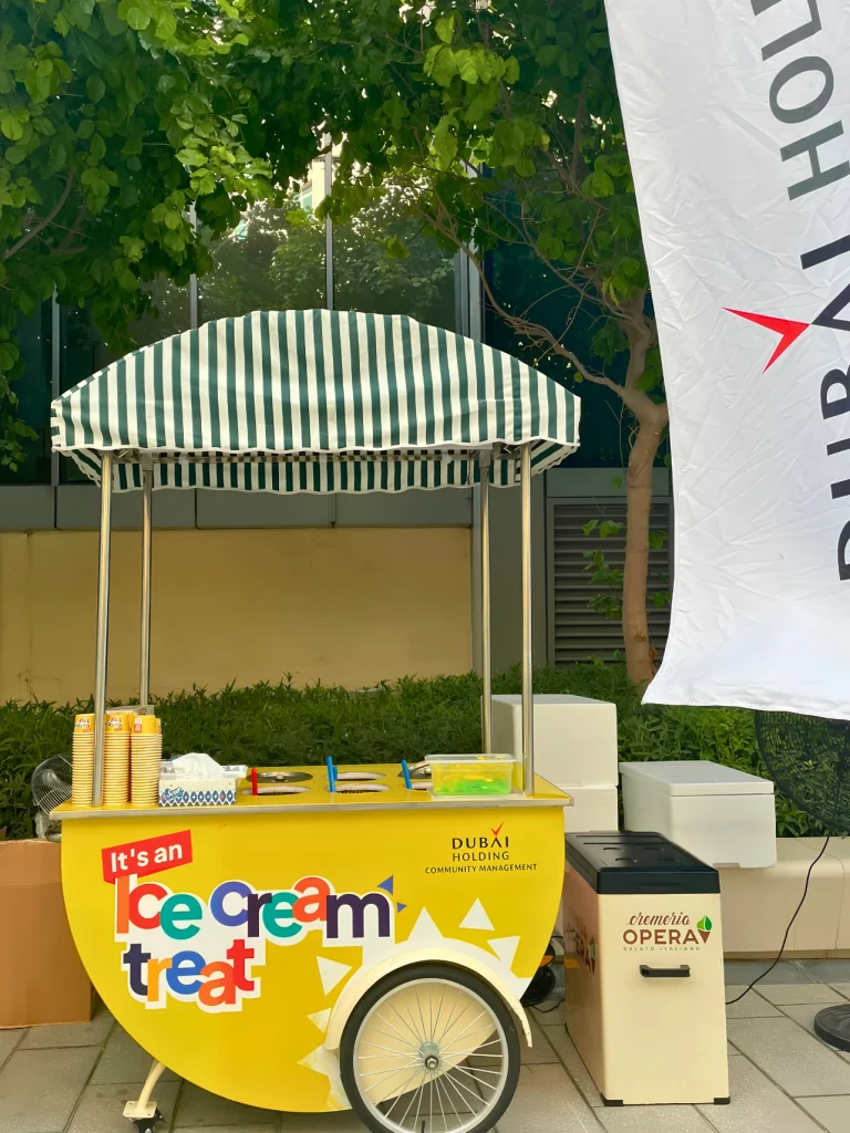 Cremeria Opera ice cream cart service for Dubai Holding event